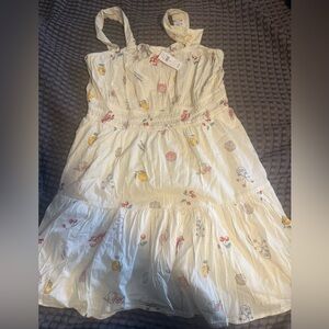 GAP Cream Dress with Floral Patterns
